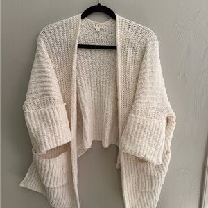 POL Ivory Chunky Open-Front Knit Cardigan